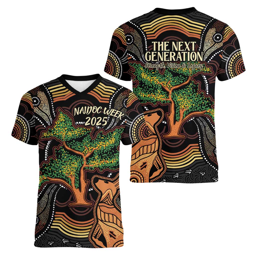 NAIDOC Week 2025 Indigenous Women V-Neck T-Shirt Legacies - Tree Of Life