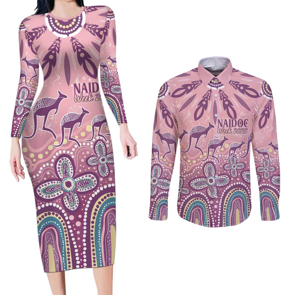 NAIDOC Week 2025 Indigenous Couples Matching Long Sleeve Bodycon Dress and Long Sleeve Button Shirt Pastel Dream