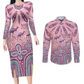 NAIDOC Week 2025 Indigenous Couples Matching Long Sleeve Bodycon Dress and Long Sleeve Button Shirt Pastel Dream