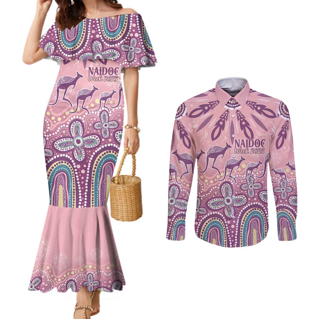 NAIDOC Week 2025 Indigenous Couples Matching Mermaid Dress and Long Sleeve Button Shirt Pastel Dream