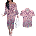 NAIDOC Week 2025 Indigenous Couples Matching Off The Shoulder Long Sleeve Dress and Hawaiian Shirt Pastel Dream