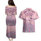 NAIDOC Week 2025 Indigenous Couples Matching Puletasi and Hawaiian Shirt Pastel Dream