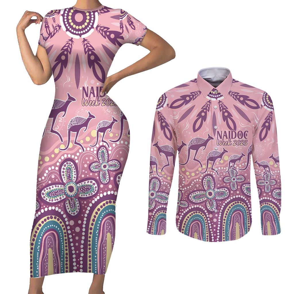 NAIDOC Week 2025 Indigenous Couples Matching Short Sleeve Bodycon Dress and Long Sleeve Button Shirt Pastel Dream