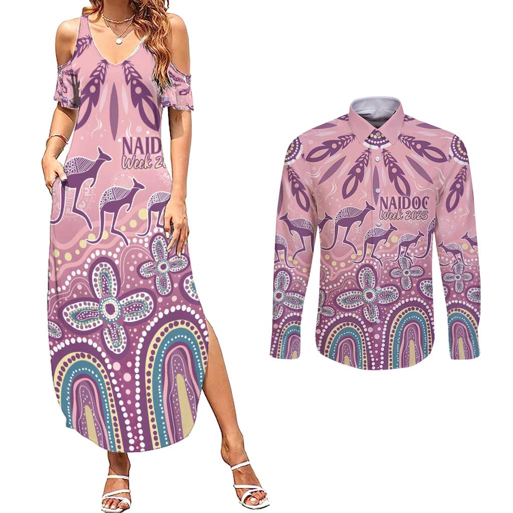 NAIDOC Week 2025 Indigenous Couples Matching Summer Maxi Dress and Long Sleeve Button Shirt Pastel Dream