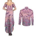 NAIDOC Week 2025 Indigenous Couples Matching Summer Maxi Dress and Long Sleeve Button Shirt Pastel Dream