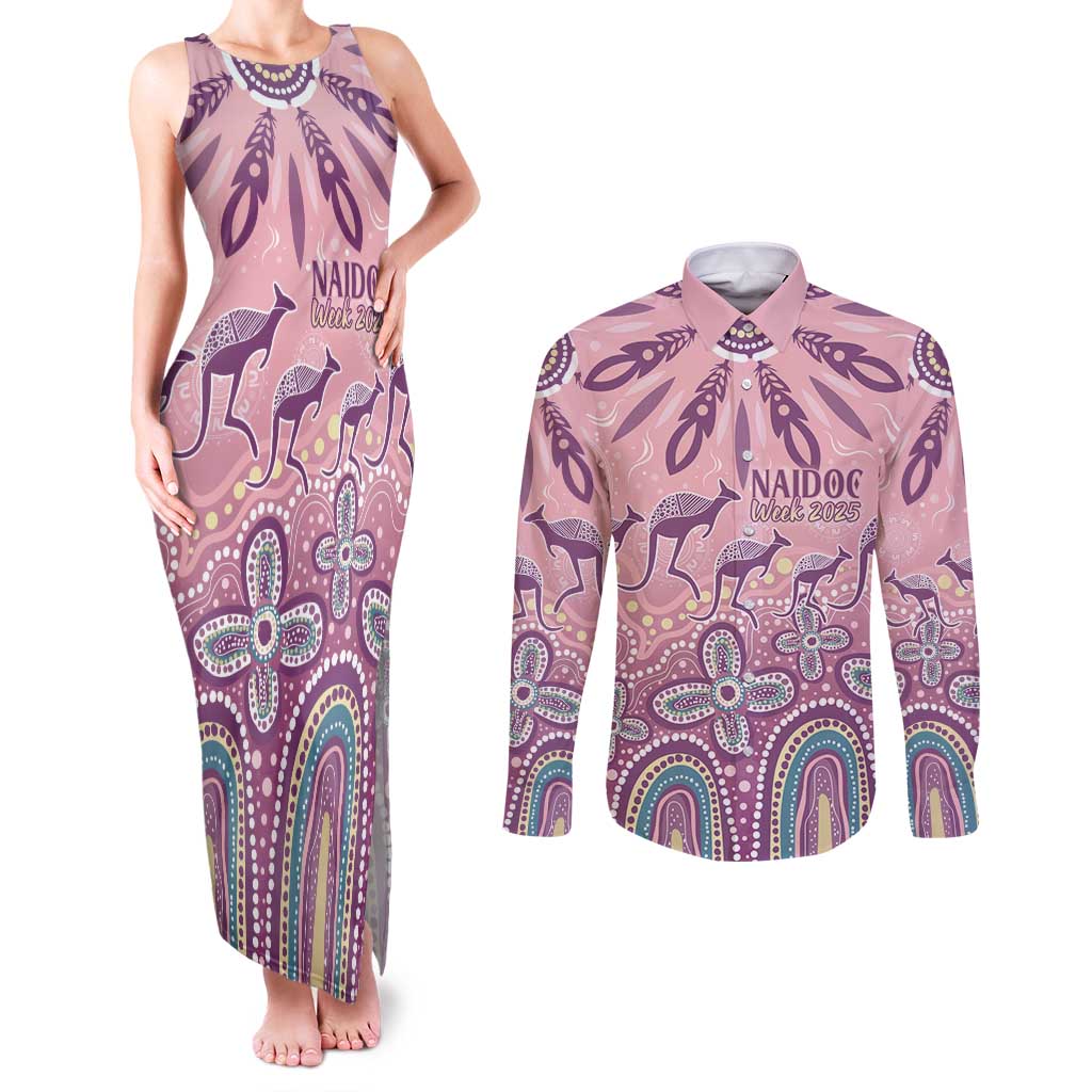 NAIDOC Week 2025 Indigenous Couples Matching Tank Maxi Dress and Long Sleeve Button Shirt Pastel Dream