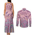 NAIDOC Week 2025 Indigenous Couples Matching Tank Maxi Dress and Long Sleeve Button Shirt Pastel Dream