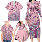 NAIDOC Week 2025 Indigenous Family Matching Long Sleeve Bodycon Dress and Hawaiian Shirt Pastel Dream