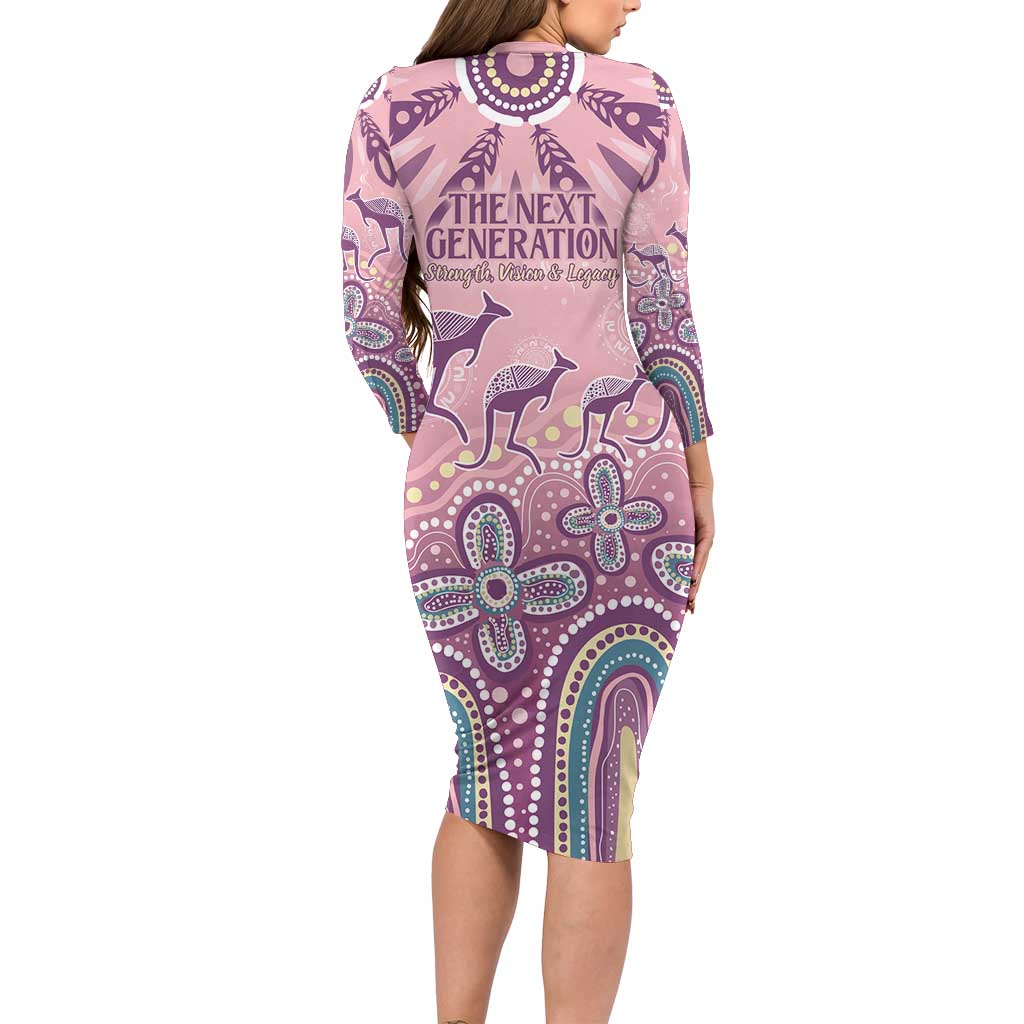 NAIDOC Week 2025 Indigenous Family Matching Long Sleeve Bodycon Dress and Hawaiian Shirt Pastel Dream
