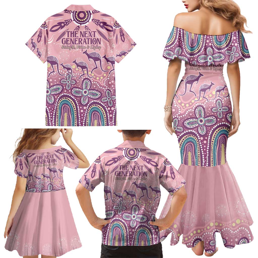 NAIDOC Week 2025 Indigenous Family Matching Mermaid Dress and Hawaiian Shirt Pastel Dream