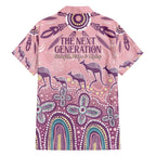 NAIDOC Week 2025 Indigenous Family Matching Off The Shoulder Long Sleeve Dress and Hawaiian Shirt Pastel Dream
