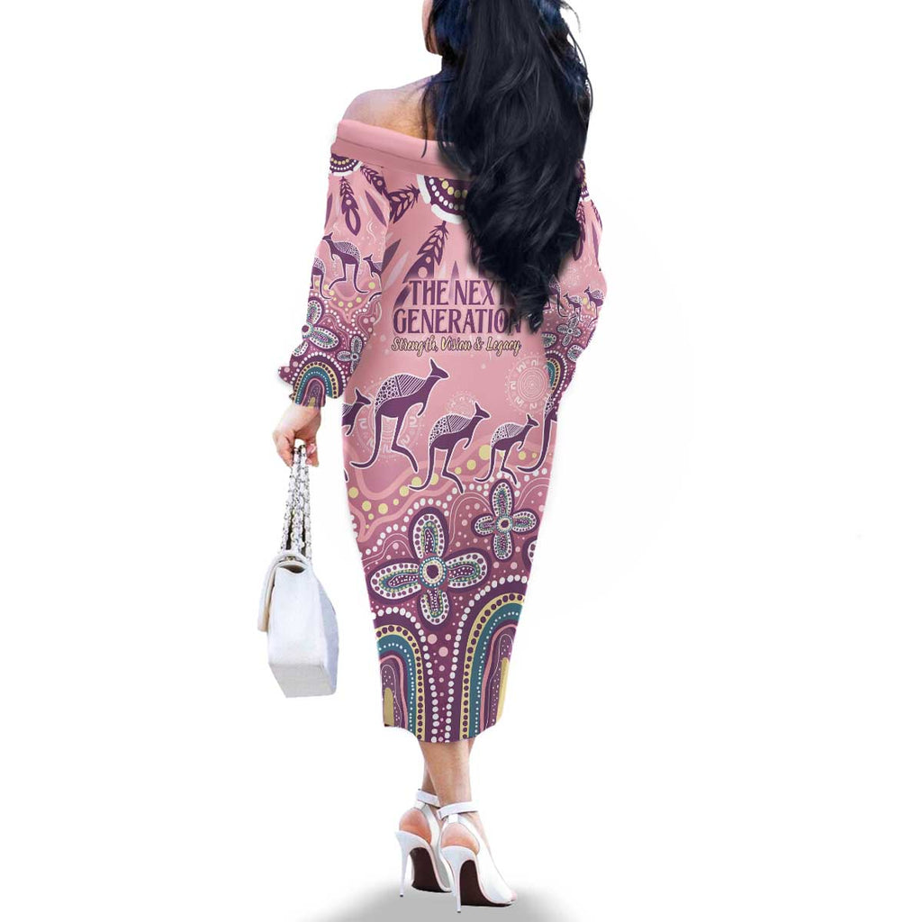 NAIDOC Week 2025 Indigenous Family Matching Off The Shoulder Long Sleeve Dress and Hawaiian Shirt Pastel Dream
