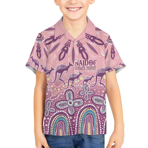 NAIDOC Week 2025 Indigenous Family Matching Off The Shoulder Long Sleeve Dress and Hawaiian Shirt Pastel Dream