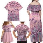 NAIDOC Week 2025 Indigenous Family Matching Off Shoulder Maxi Dress and Hawaiian Shirt Pastel Dream