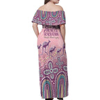 NAIDOC Week 2025 Indigenous Family Matching Off Shoulder Maxi Dress and Hawaiian Shirt Pastel Dream