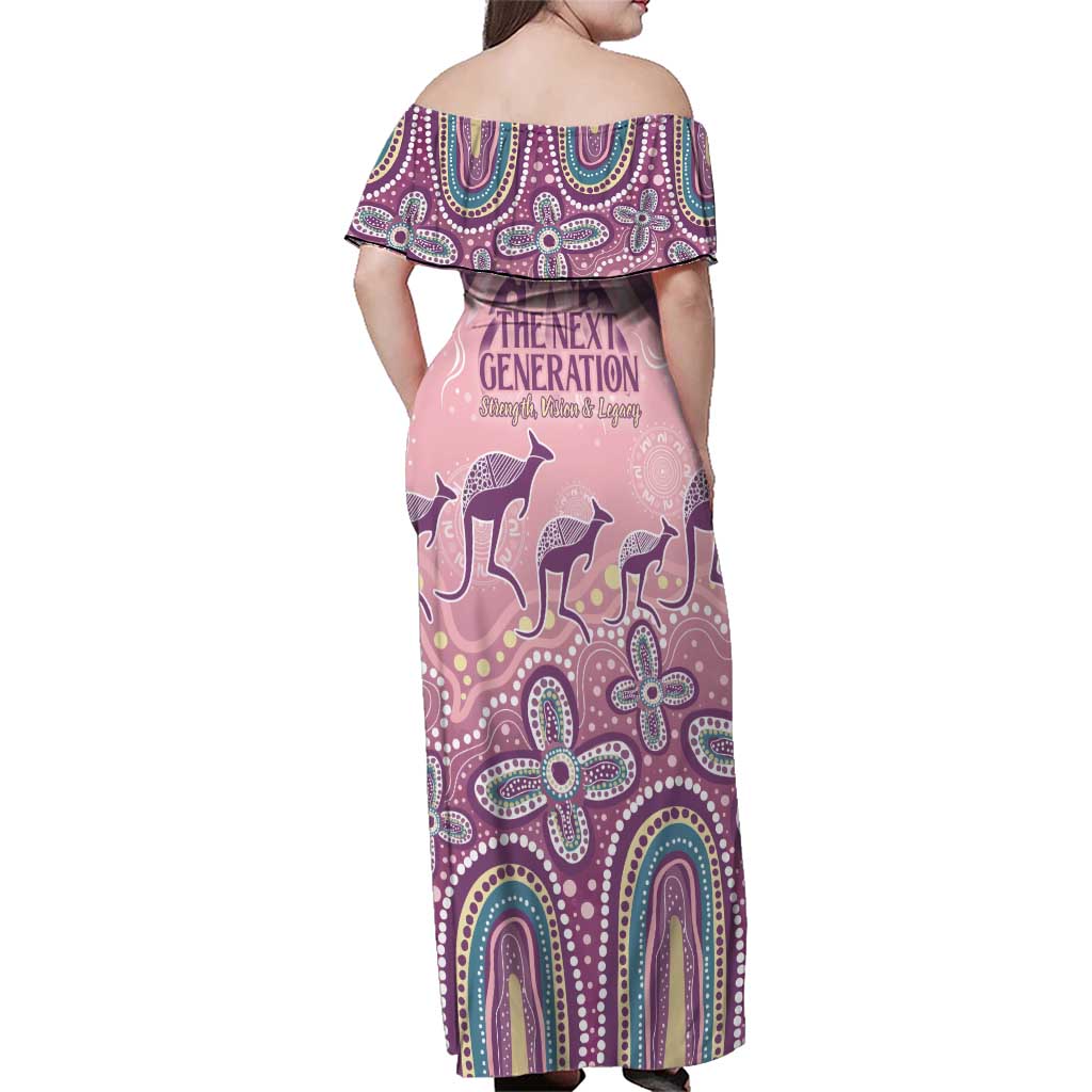 NAIDOC Week 2025 Indigenous Family Matching Off Shoulder Maxi Dress and Hawaiian Shirt Pastel Dream