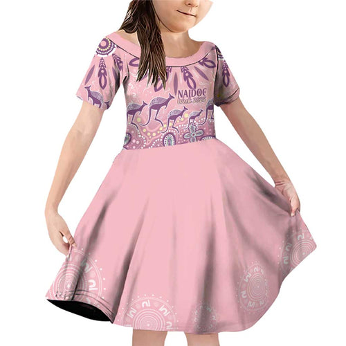 NAIDOC Week 2025 Indigenous Family Matching Off Shoulder Short Dress and Hawaiian Shirt Pastel Dream