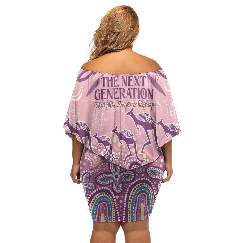 NAIDOC Week 2025 Indigenous Family Matching Off Shoulder Short Dress and Hawaiian Shirt Pastel Dream
