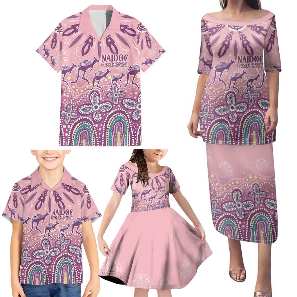 NAIDOC Week 2025 Indigenous Family Matching Puletasi and Hawaiian Shirt Pastel Dream