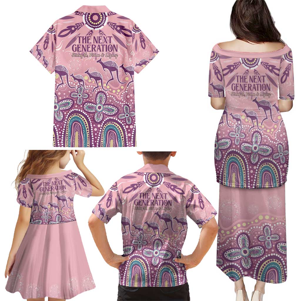 NAIDOC Week 2025 Indigenous Family Matching Puletasi and Hawaiian Shirt Pastel Dream