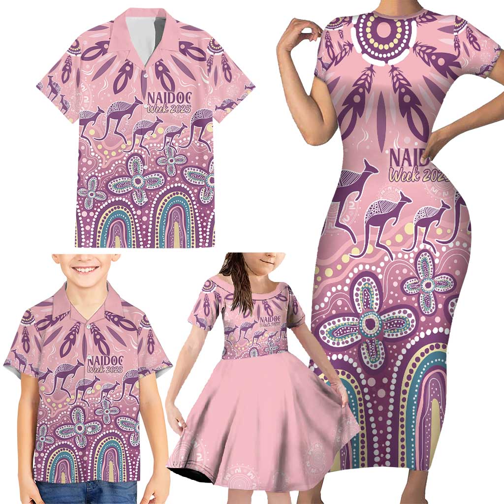 NAIDOC Week 2025 Indigenous Family Matching Short Sleeve Bodycon Dress and Hawaiian Shirt Pastel Dream