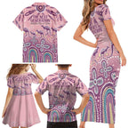 NAIDOC Week 2025 Indigenous Family Matching Short Sleeve Bodycon Dress and Hawaiian Shirt Pastel Dream