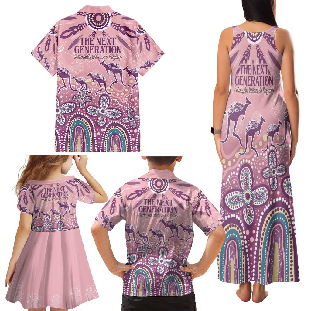 NAIDOC Week 2025 Indigenous Family Matching Tank Maxi Dress and Hawaiian Shirt Pastel Dream