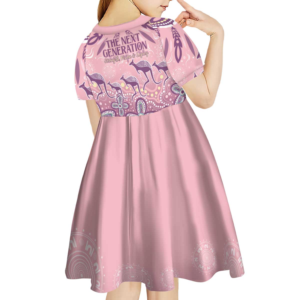 NAIDOC Week 2025 Indigenous Kid Short Sleeve Dress Pastel Dream