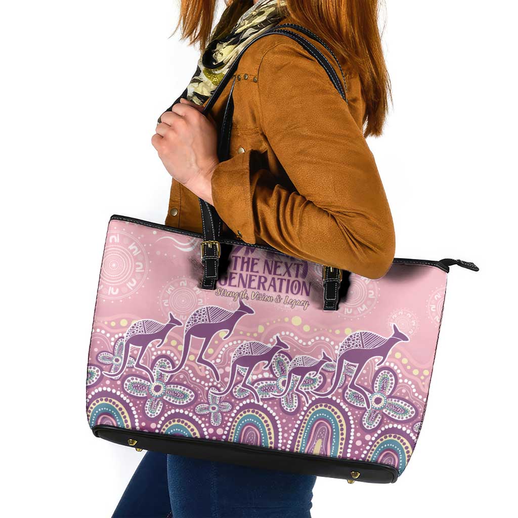 NAIDOC Week 2025 Indigenous Leather Tote Bag Pastel Dream