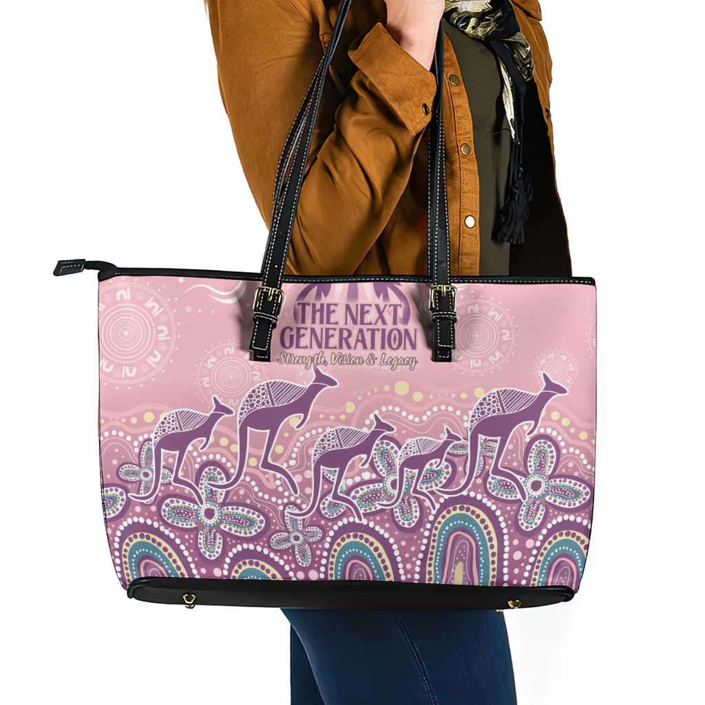 NAIDOC Week 2025 Indigenous Leather Tote Bag Pastel Dream