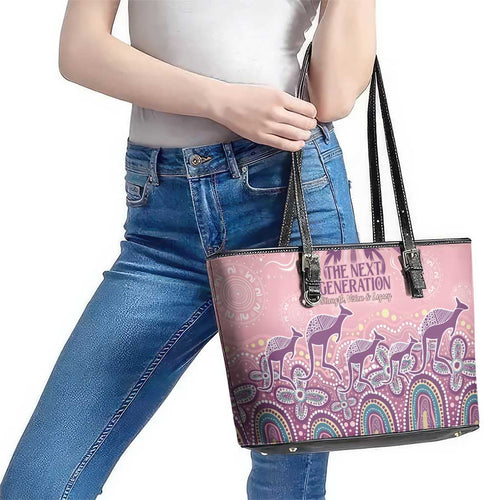 NAIDOC Week 2025 Indigenous Leather Tote Bag Pastel Dream