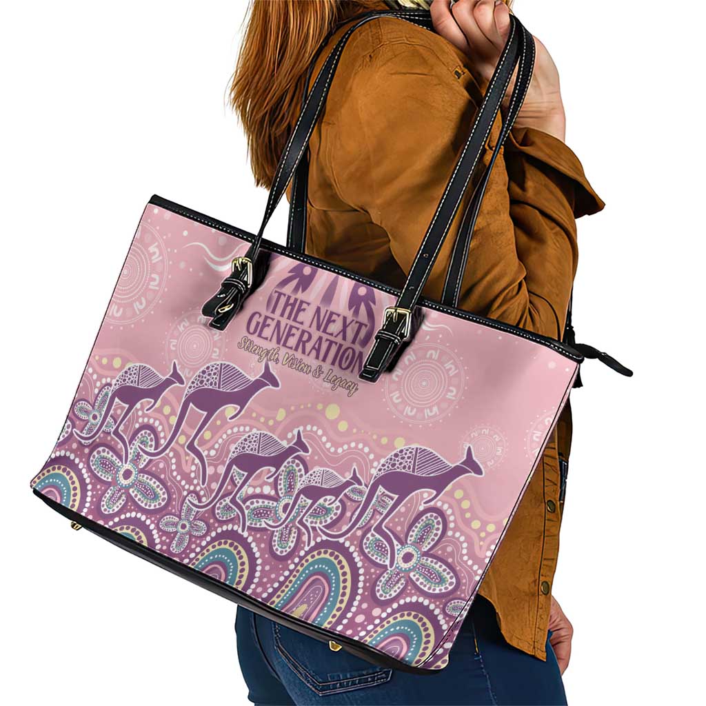 NAIDOC Week 2025 Indigenous Leather Tote Bag Pastel Dream