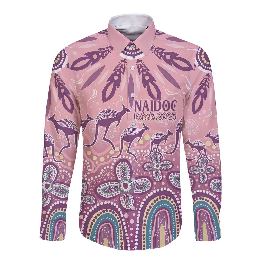 NAIDOC Week 2025 Indigenous Long Sleeve Button Shirt Pastel Dream