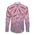 NAIDOC Week 2025 Indigenous Long Sleeve Button Shirt Pastel Dream