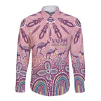 NAIDOC Week 2025 Indigenous Long Sleeve Button Shirt Pastel Dream