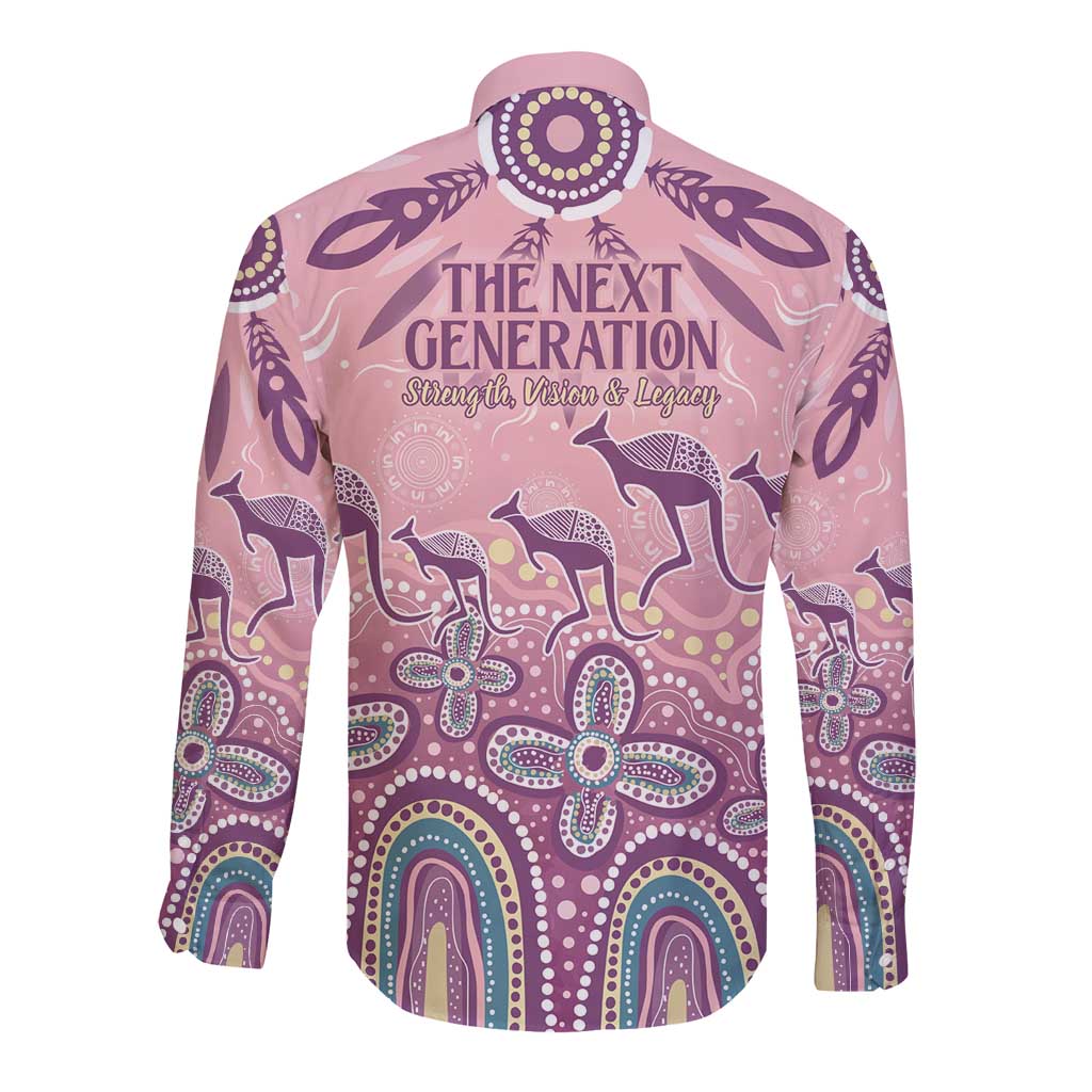 NAIDOC Week 2025 Indigenous Long Sleeve Button Shirt Pastel Dream