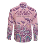 NAIDOC Week 2025 Indigenous Long Sleeve Button Shirt Pastel Dream