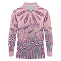 NAIDOC Week 2025 Indigenous Long Sleeve Polo Shirt Pastel Dream