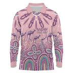 NAIDOC Week 2025 Indigenous Long Sleeve Polo Shirt Pastel Dream