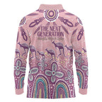 NAIDOC Week 2025 Indigenous Long Sleeve Polo Shirt Pastel Dream