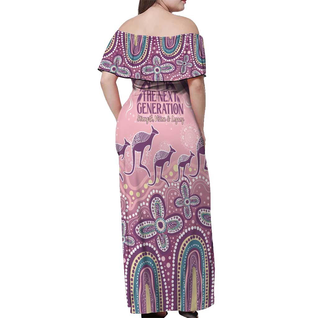 NAIDOC Week 2025 Indigenous Off Shoulder Maxi Dress Pastel Dream