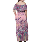 NAIDOC Week 2025 Indigenous Off Shoulder Maxi Dress Pastel Dream