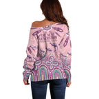 NAIDOC Week 2025 Indigenous Off Shoulder Sweater Pastel Dream