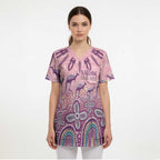 NAIDOC Week 2025 Indigenous Scrub Top Pastel Dream - Aussie Hoodie