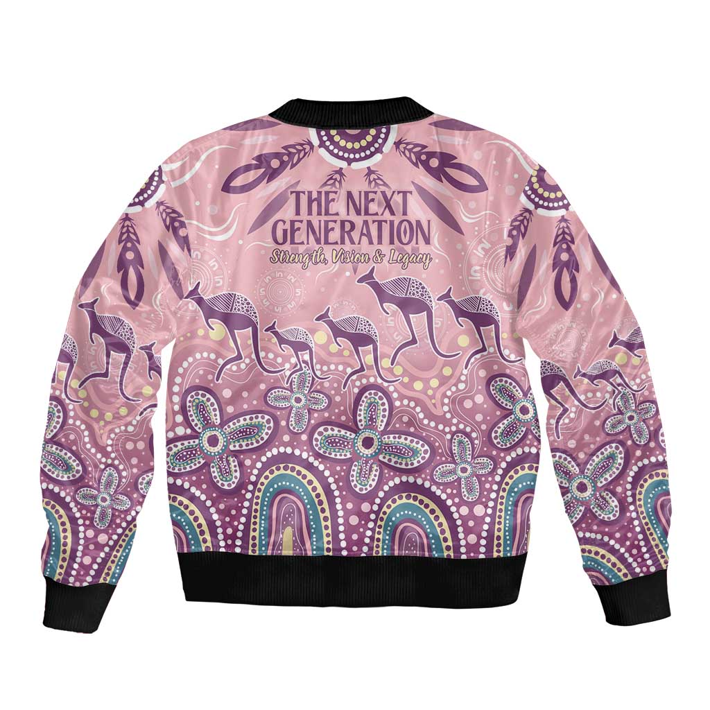 NAIDOC Week 2025 Indigenous Sleeve Zip Bomber Jacket Pastel Dream