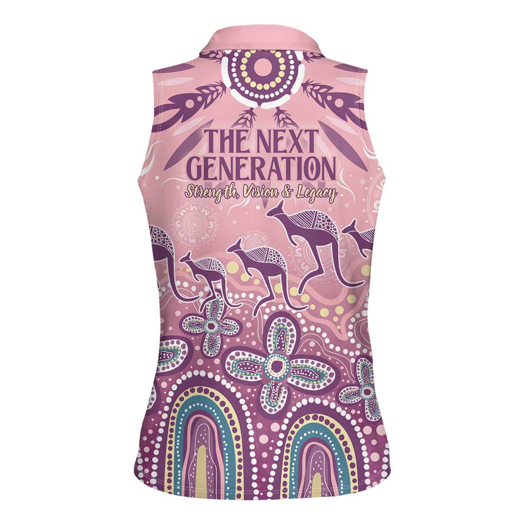 NAIDOC Week 2025 Indigenous Women Sleeveless Polo Shirt Pastel Dream