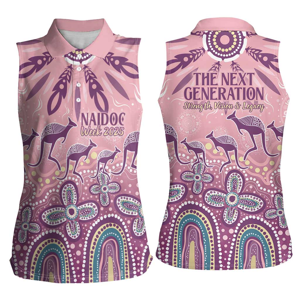 NAIDOC Week 2025 Indigenous Women Sleeveless Polo Shirt Pastel Dream