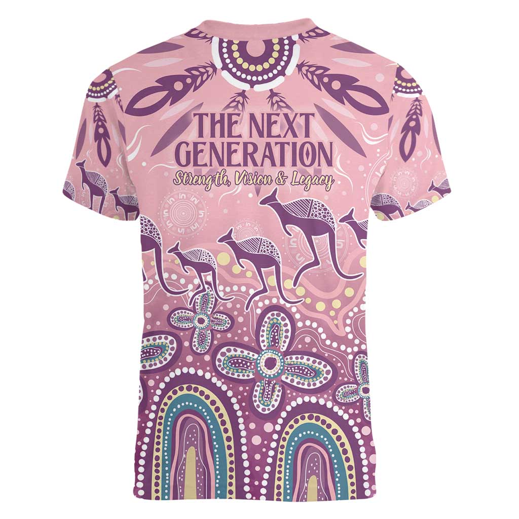 NAIDOC Week 2025 Indigenous Women V-Neck T-Shirt Pastel Dream