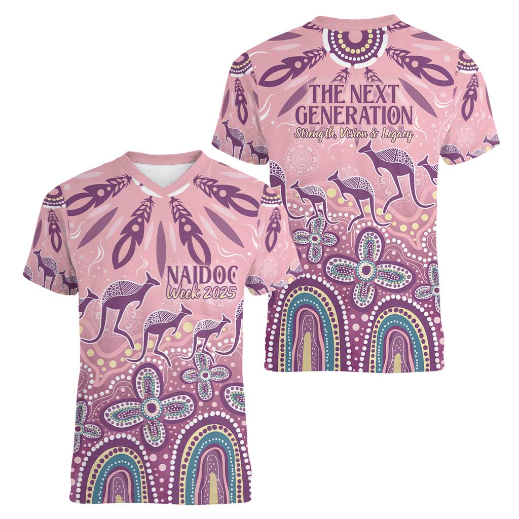 NAIDOC Week 2025 Indigenous Women V-Neck T-Shirt Pastel Dream