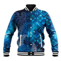 Aotearoa Taniko Matariki Baseball Jacket Cosmic Blue